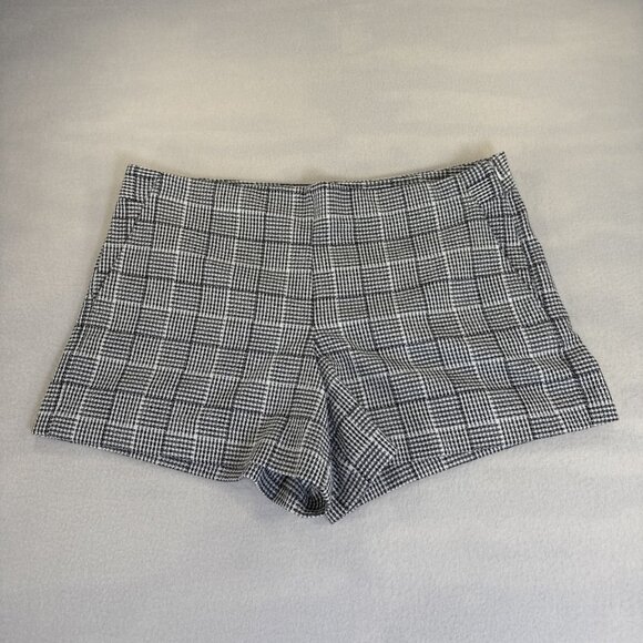 Loft Shorts Size 14 Women White Black Design Pockets High Waist Cotton Blend NWT - Picture 1 of 7